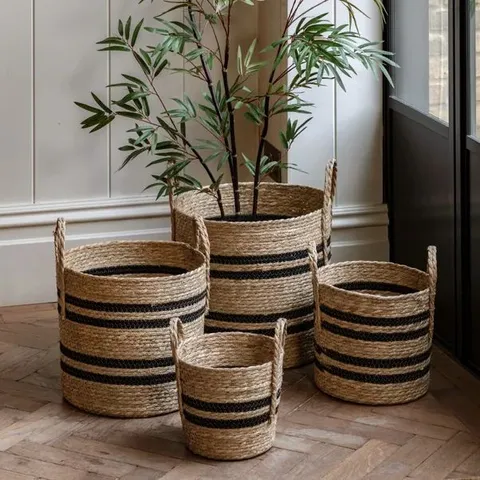 BOXED SET OF 4 STRIPE NEST STORAGE BASKET
