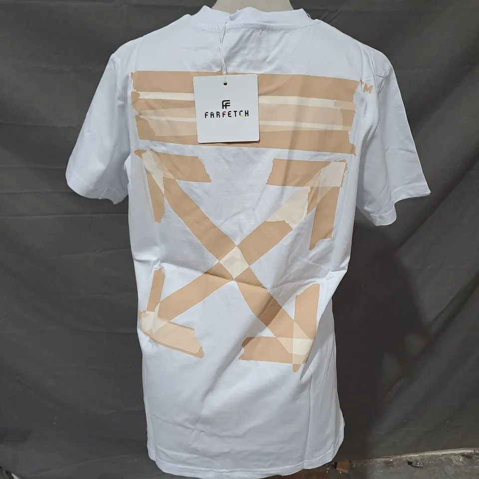 OFF WHITE PRINTED TEE IN WHITE SIZE S