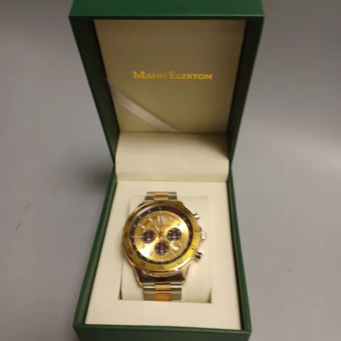 BOXED MANN EGERTON COUNTERSPY TWO TONE GOLD COLOUR WATCH