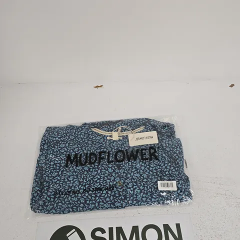 MUDFLOWER WOMEN'S BLUE FLORAL TOP, UK 16 (EU 49, US 12)