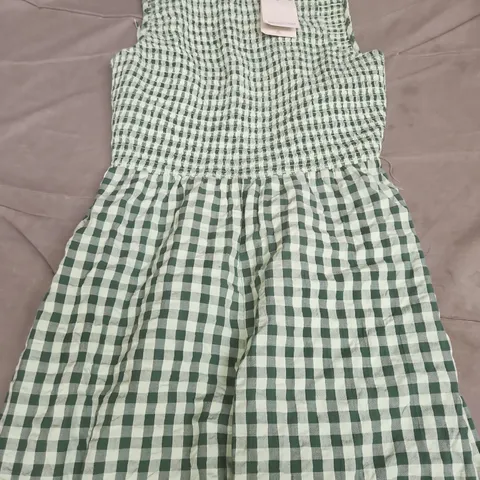 NOBODY'S CHILD RUTH JUMPSUIT - GREEN GINGHAM, UK 10