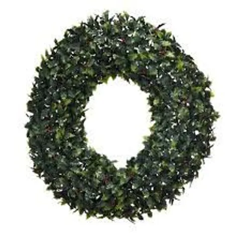 GARDEN REFLECTIONS PRE-LIT HOLLY WREATH