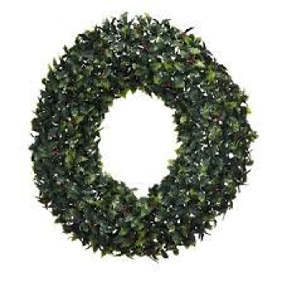 GARDEN REFLECTIONS PRE-LIT HOLLY WREATH