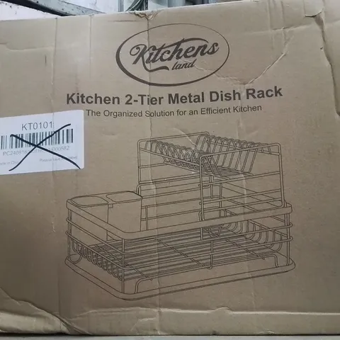 BOXED 2 TIER METAL DISH RACK