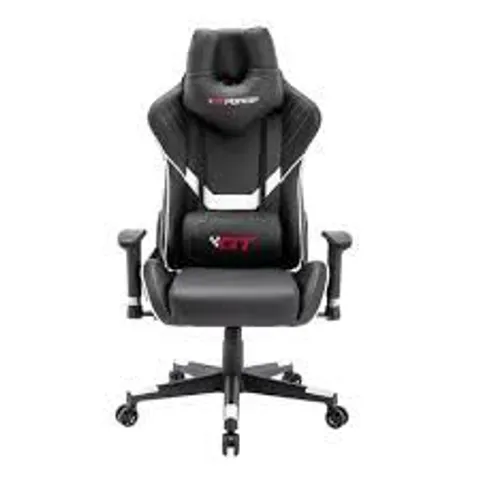 BOXED GT FORCE SPEED GREY/BLACK LEATHER RACING SPORTS OFFICE CHAIR