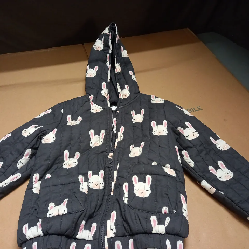 NEXT CHILDRENS GREY WITH RABBIT DETAIL COAT - 4-5 YEARS 