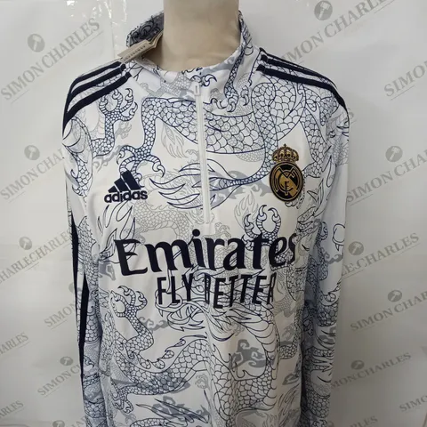 REAL MADRID 1/4 ZIP TRAINING TOP SIZE M