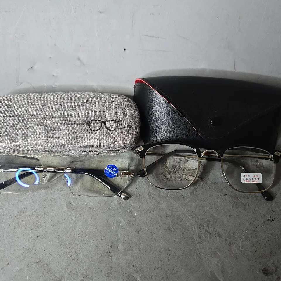 APPROXIMATELY 12 ASSORTED VISION CARE ITEMS TO INCLUDE - EYEWEAR GLASSES, CARRY CASES 