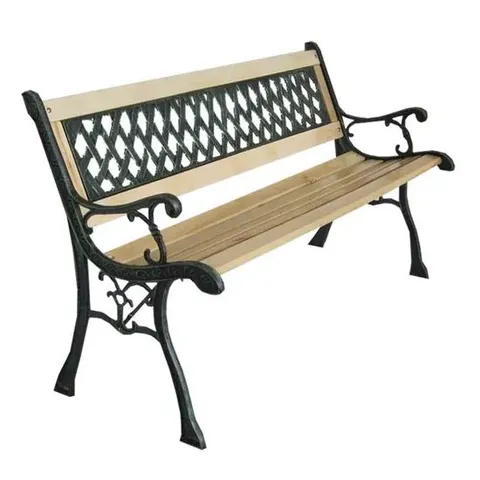 BOXED BIRCHTREE CROSS STYLE GARDEN BENCH IN NATURAL - 1OF1