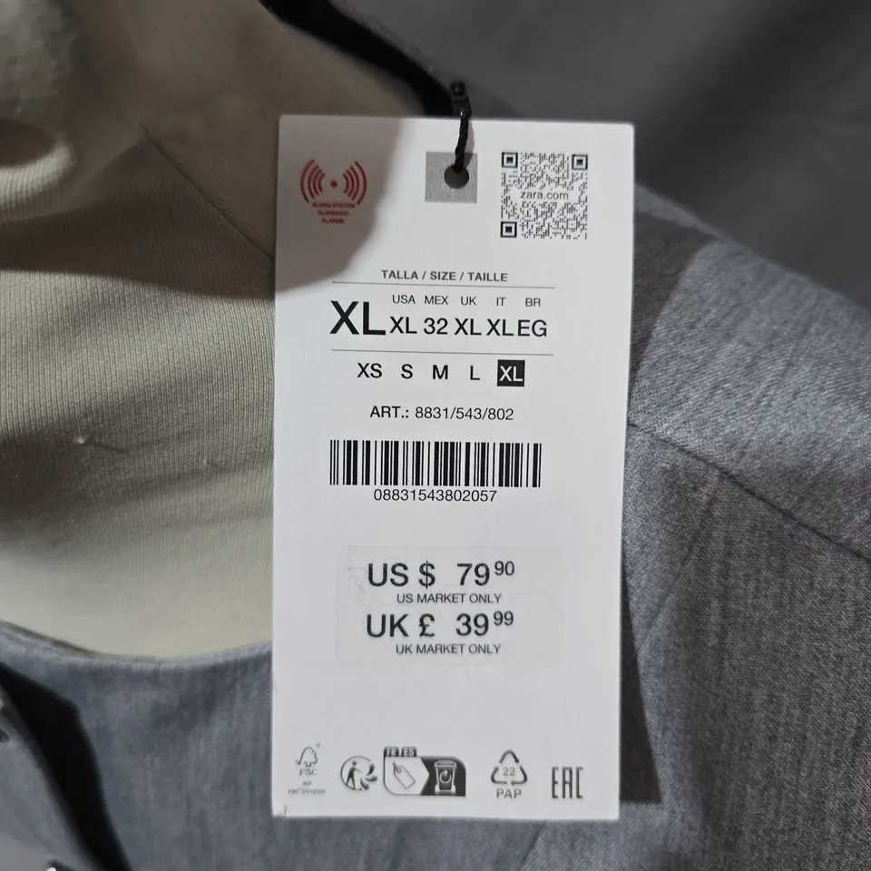 ZARA WOMEN'S SLEEVELESS BELTED TOP - LIGHT GREY/BLUE, XL