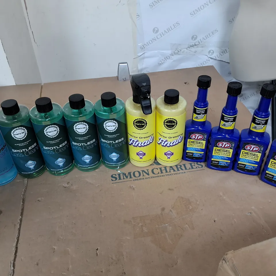 5X SPOTLESS GLASS CLEANER, 2X INTERIOR DESIGNER FINALE, AND 4X DIESEL PARTICULATE FILTER CLEANER 