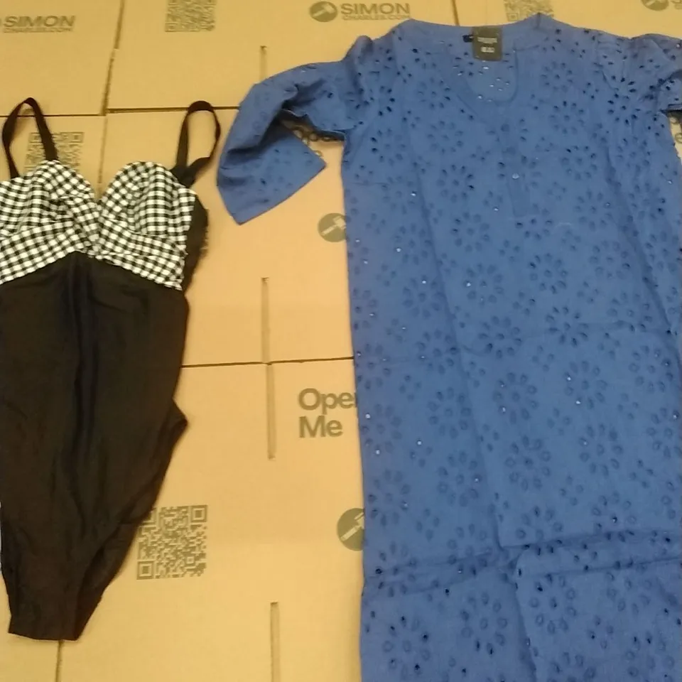 PALLET OF BRAND NEW WOMENS QUALITY DESIGNER CLOTHES APPROXIMATELY 150  TO INCLUDE;SWIMSUITS, DRESSES, TOPS ETC
