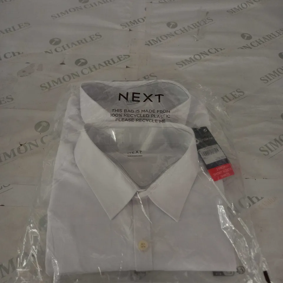 NEXT 2X WHITE SHORT SLEEVE SHIRTS SIZE 16 YRS