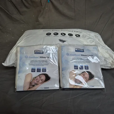 GOOSE DOWN SURROUND PILLOW WITH COOLZONE PILLOW COVERS