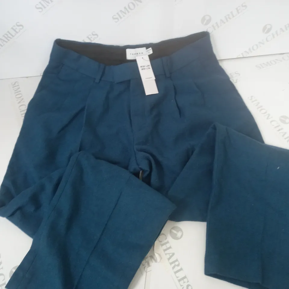 TOPMAN TEAL TROUSERS - W32 L30