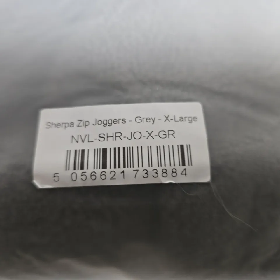 NVLTY LONDON SHERPA ZIP JOGGERS – GREY – UK XL