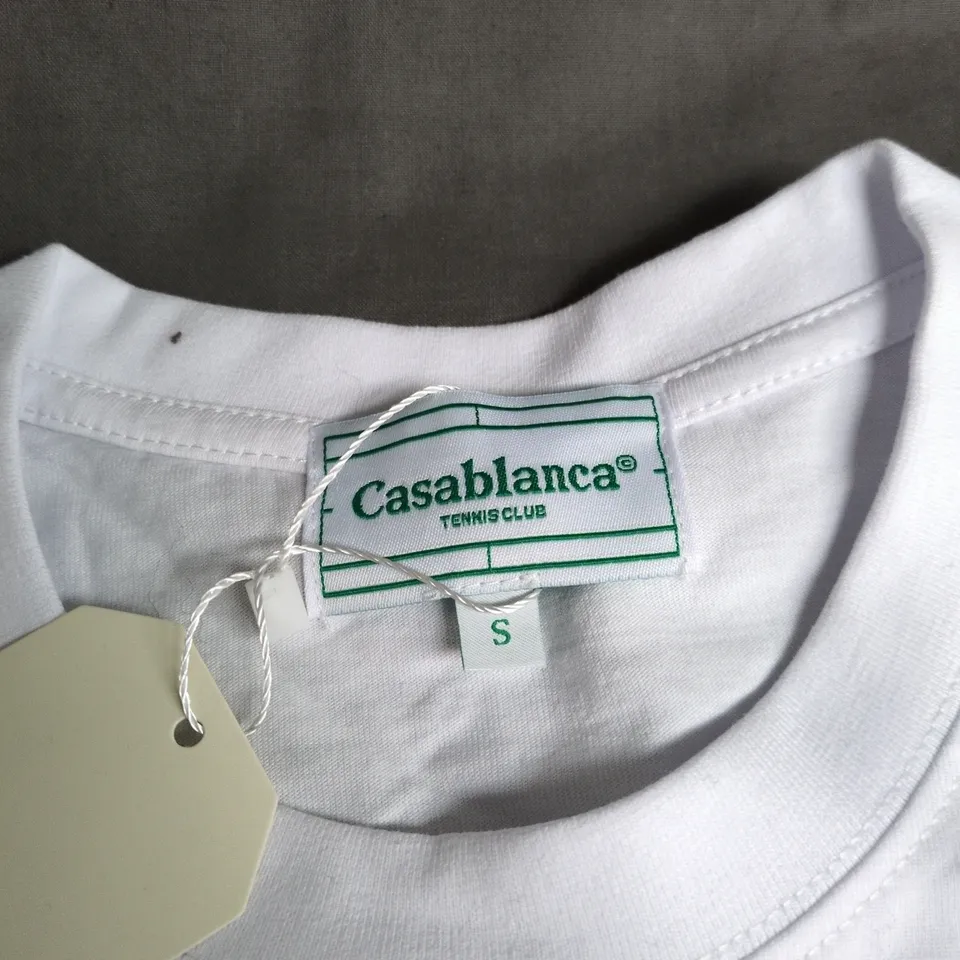 CASABLANCA TENNIS CLUB WHITE T-SHIRT – SIZE S