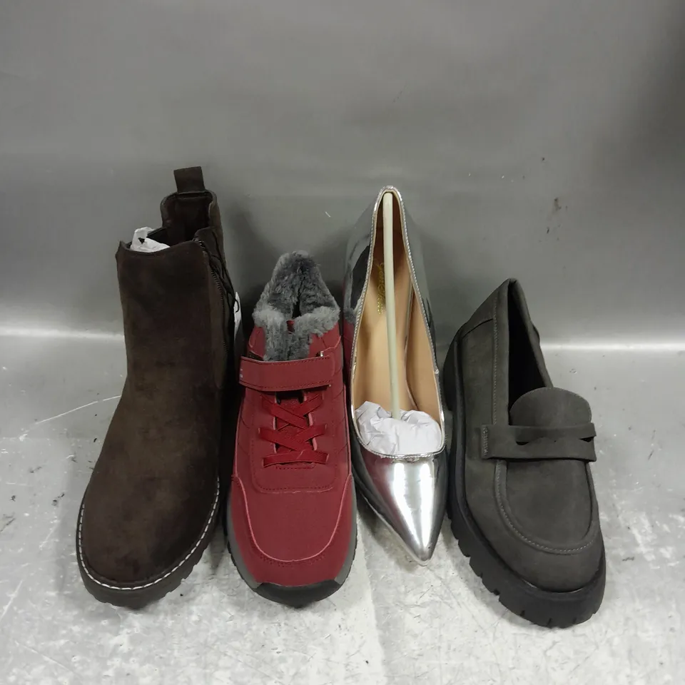 BOX OF APPROXIMATELY 10 PAIRS OF ASSORTED SHOES IN VARIOUS COLOUR, STYLES AND SIZES