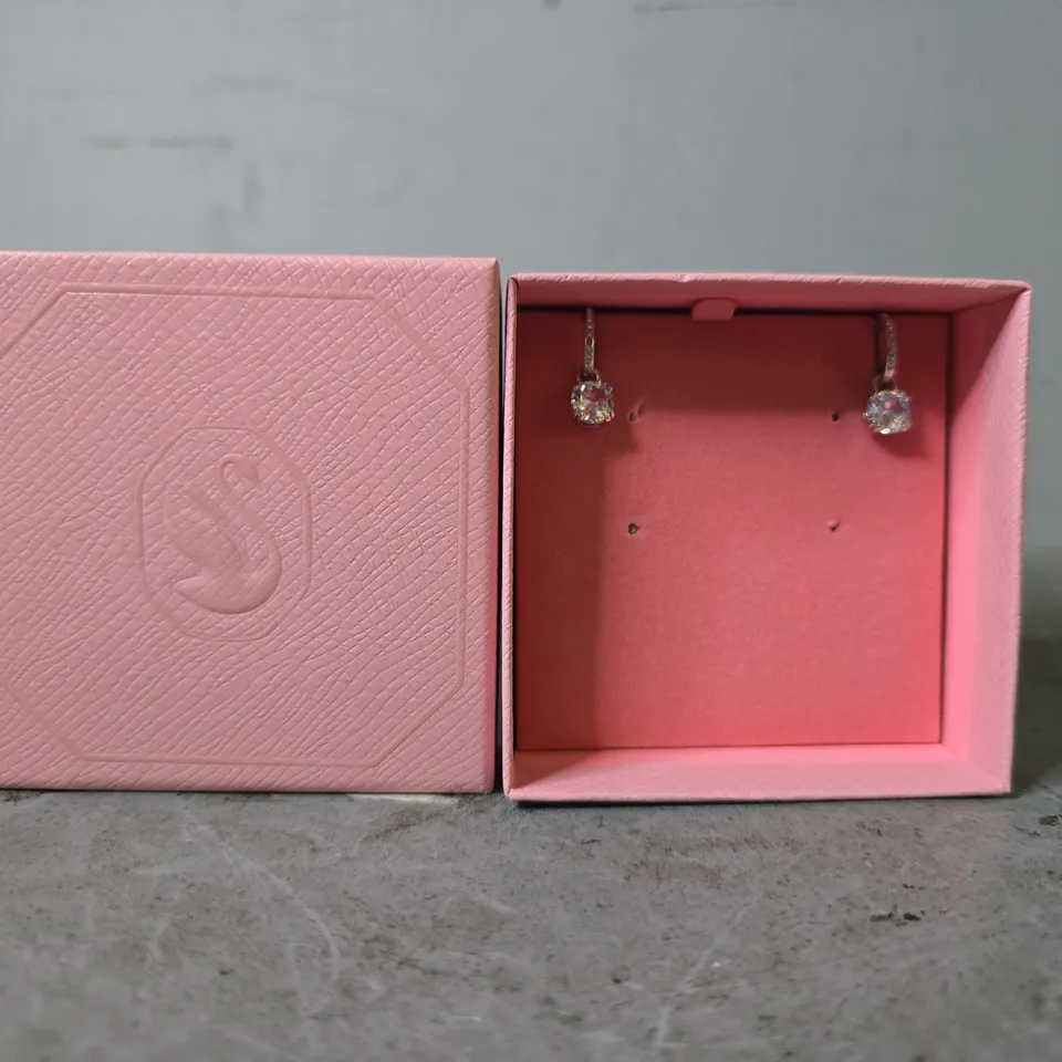 BOXED SWAROVSKI CONSTELLA RODIUM PLATED EARRINGS 