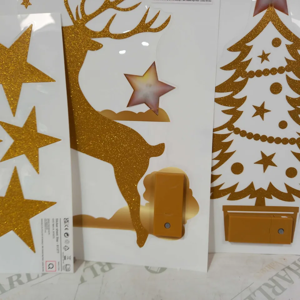 OUTLET SANTA EXPRESS PRELIT GLITTER WINDOW STICKERS