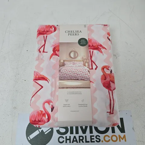 CHELSEA PEERS FLAMINGO PRINT KING SIZE DUVET COVER SET – 3PC