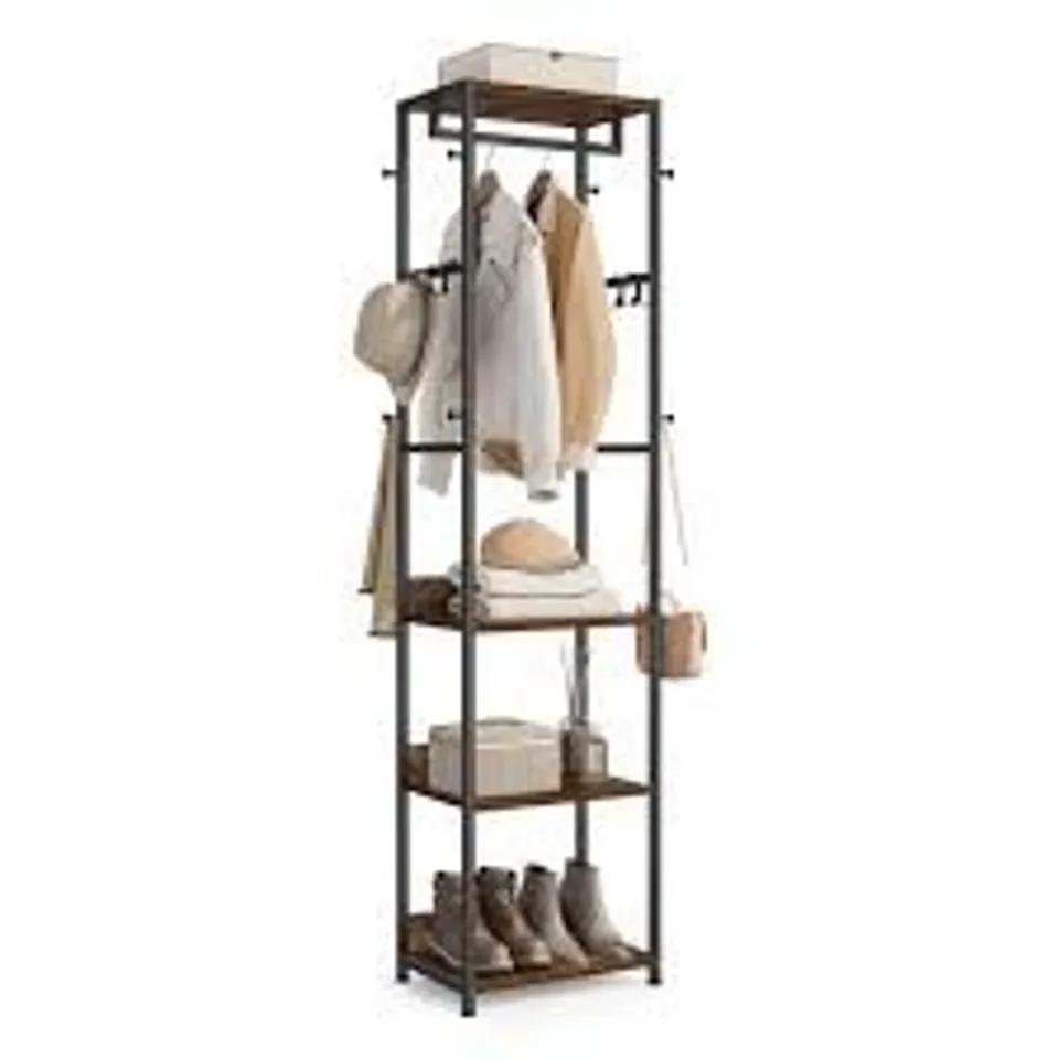 BOXED VASAGLE CLOTHES RACK - BLACK/BROWN 