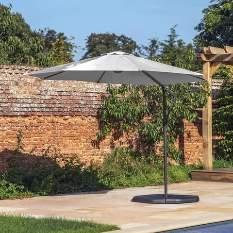 BOXED VAZZANO 3m CANTILEVER PARASOL - GREY (1 BOX)
