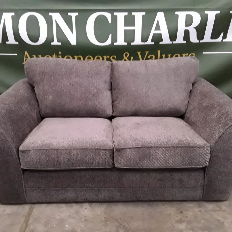 QUALITY DESIGNER 2 SEATER SOFA - GREY FABRIC