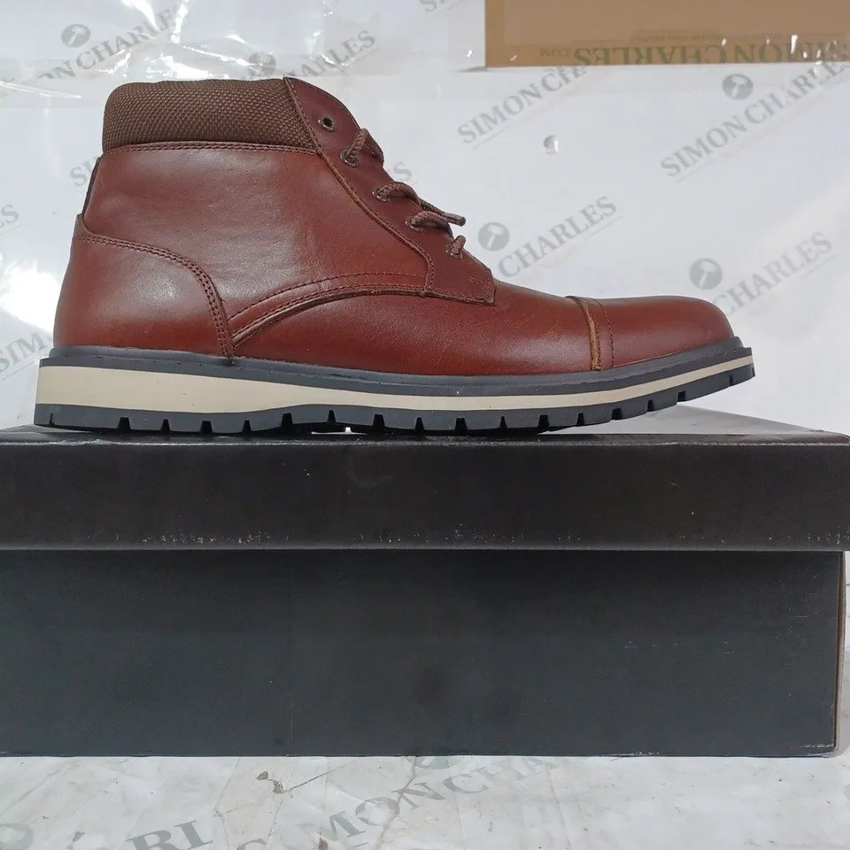 BOXED PAIR OF FIRETRAP AUBIN SHOES IN CAMEL COLOUR UK SIZE 10