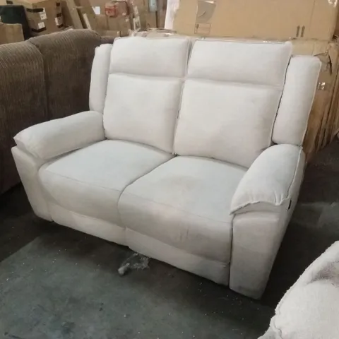 DESIGNER 2 SEATER FABRIC UPHOLSTERED POWER RECLINER SOFA
