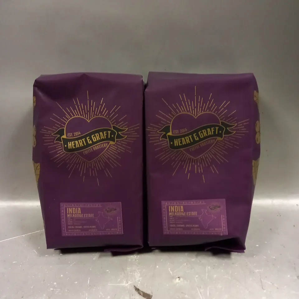 2 X SEALED HEART & GRAFT INDIA MELKODIGE ESTATE COFFEE - 2 X 1KG	