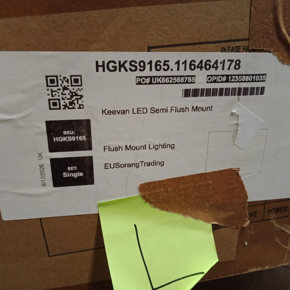 KEEVAN LED SEMI-FLUSH MOUNT – BOXED LIGHTING FIXTURE
