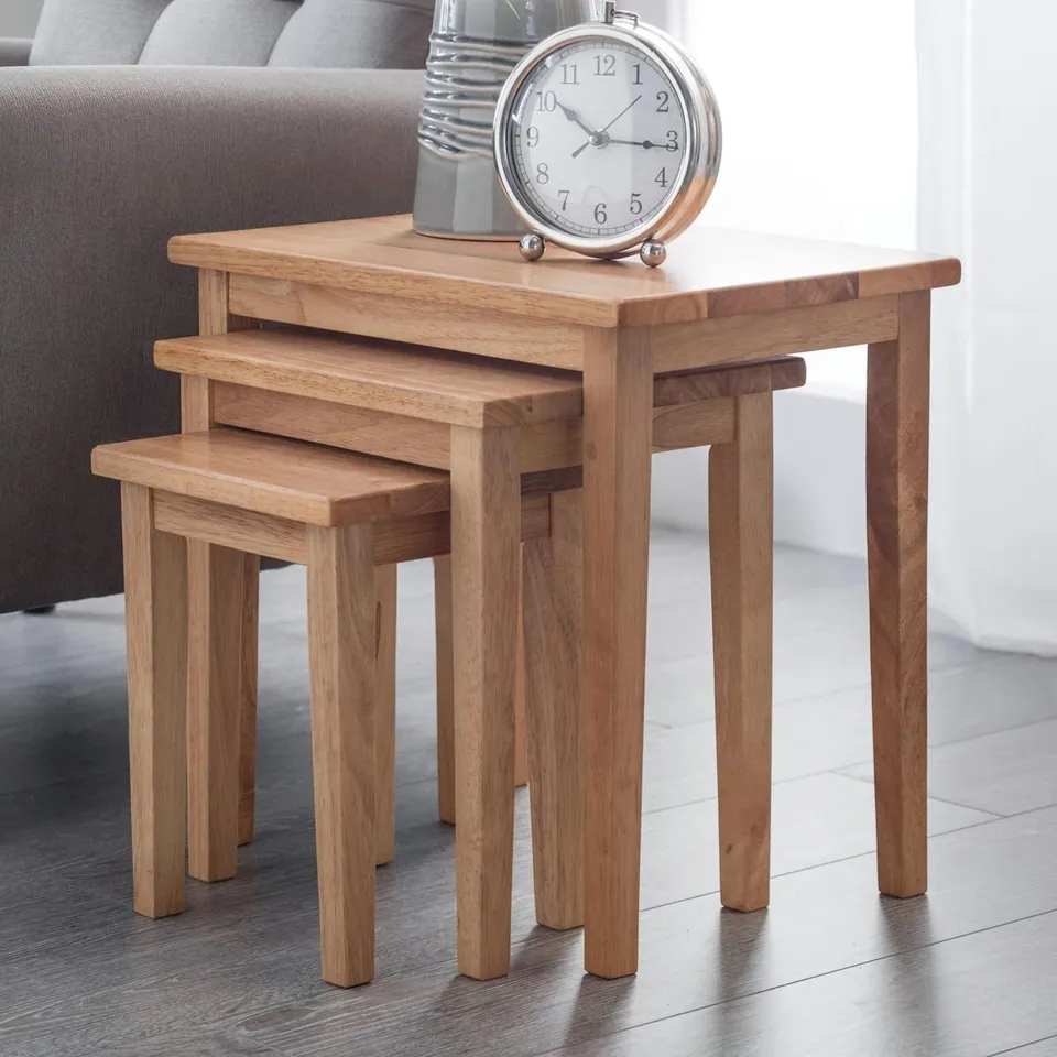 BOXED TABLE NEST CLEO NEST OF TABLES - NATURAL OAK (1 box)