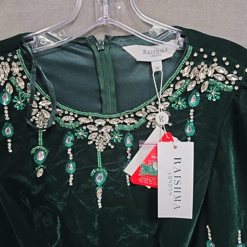 RAISHMA ELVIRA FREEN DRESS IN GREEN - UK10