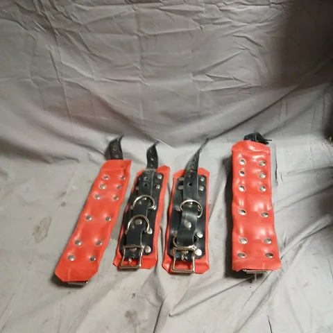 BONDAGE SET WITH ASSORTED ANKLE AND WRIST D RINGS