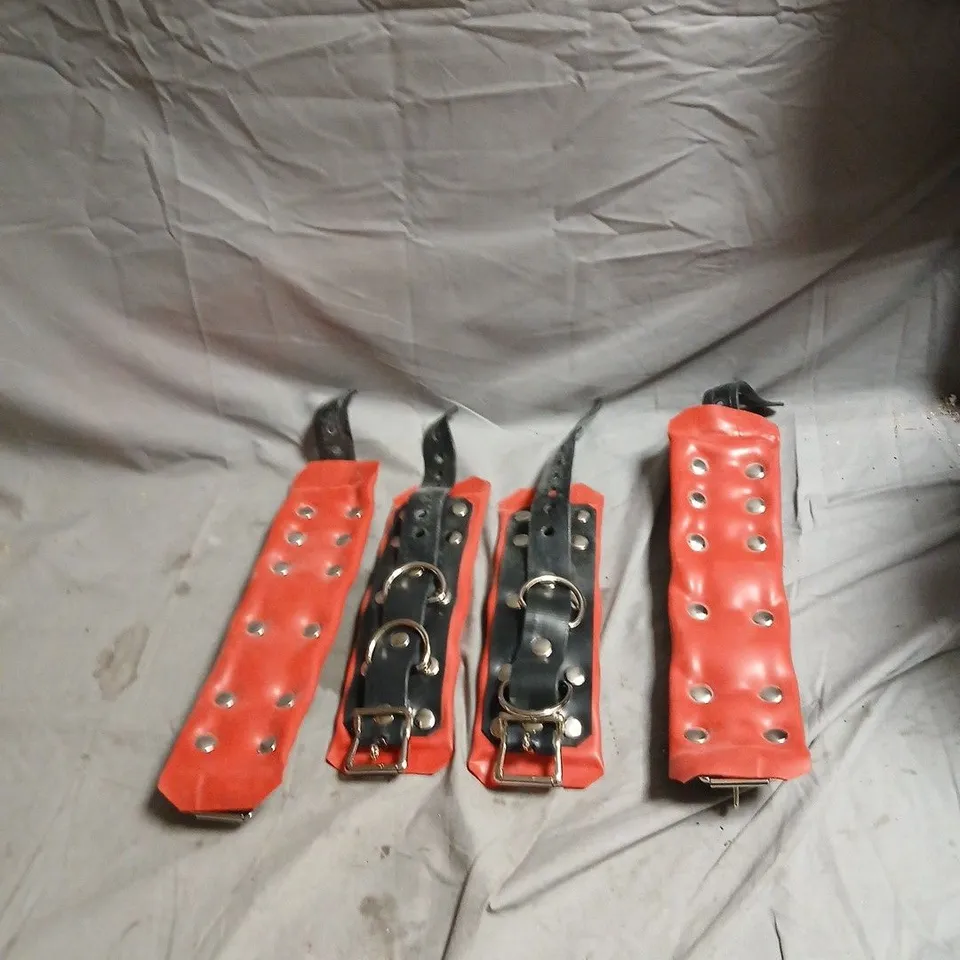 BONDAGE SET WITH ASSORTED ANKLE AND WRIST D RINGS 