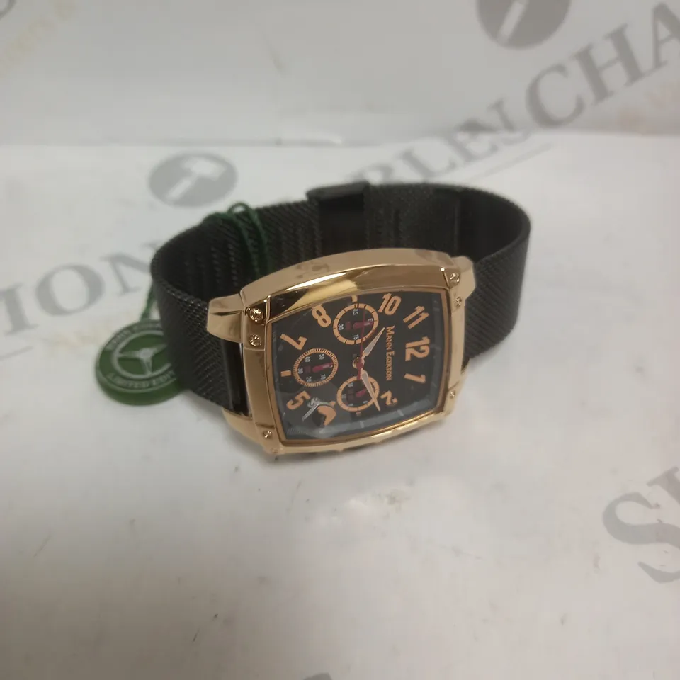 BOXED MANN EGERTON IMPACT ROSE BLACK WATCH