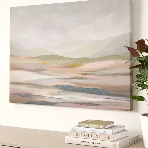 BOXED FOGGY LANDSCAPE PRINTED CANVAS WITH HAND PAINT 60x80cm (1 BOX)