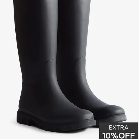 HUNTER MENS DOWNPOUR TALL BOOTS - BLACK - SIZE 9