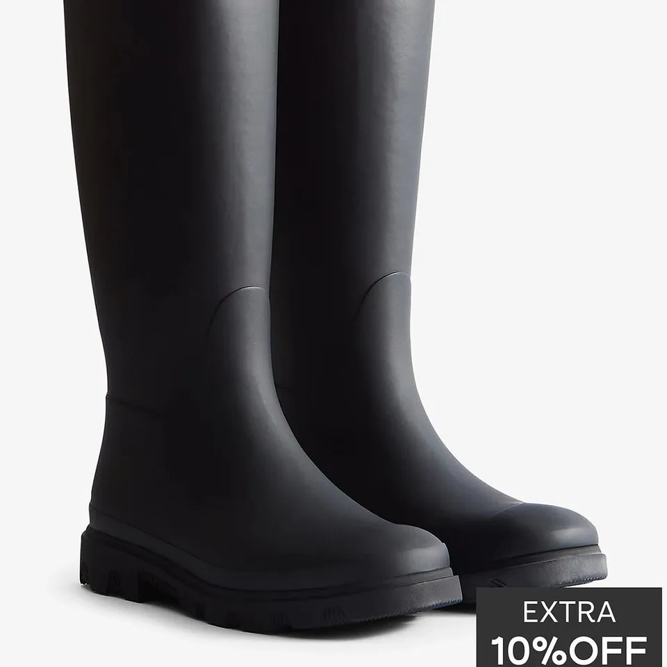 HUNTER MENS DOWNPOUR TALL BOOTS - BLACK - SIZE 9