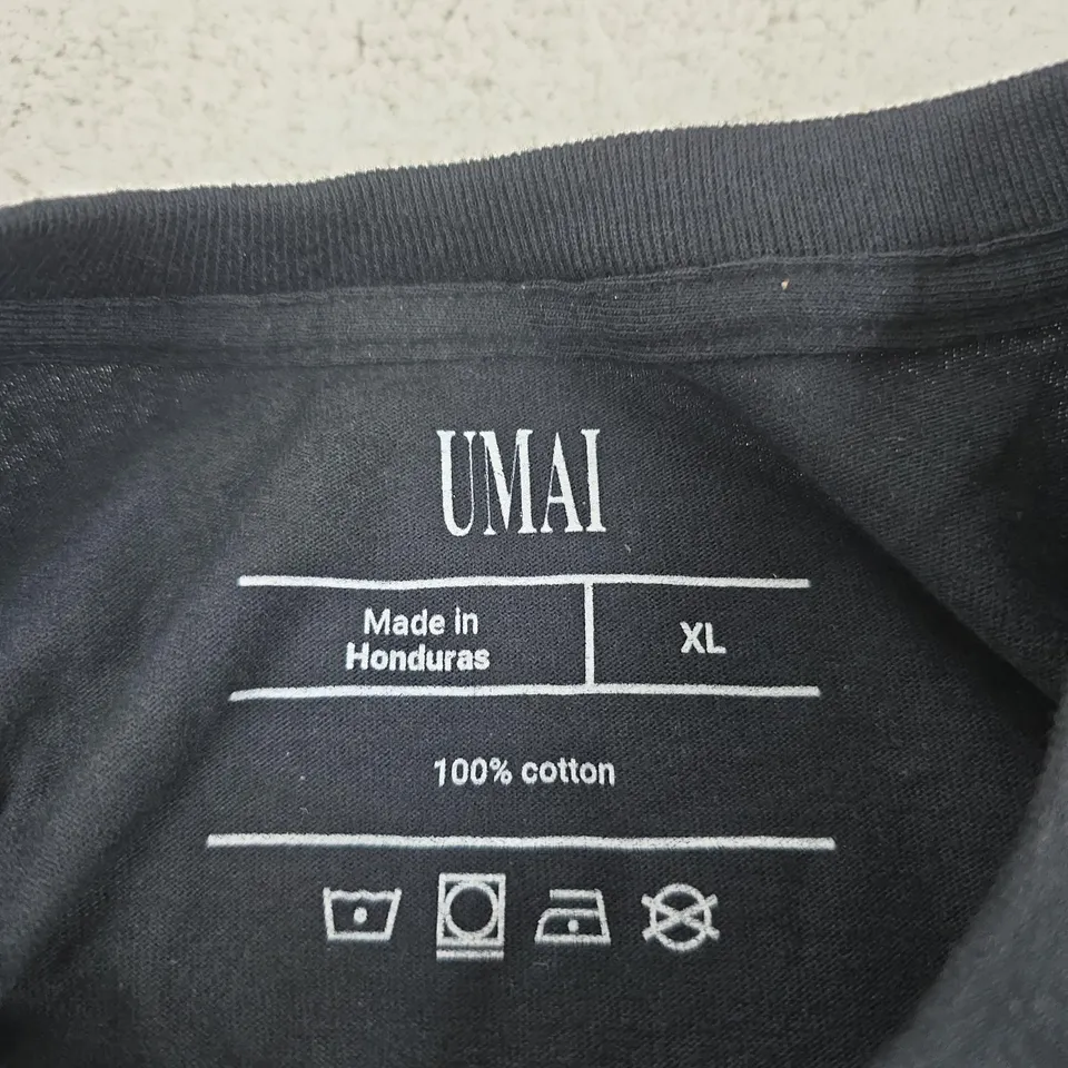 UMAI T-SHIRT – BLACK, UK XL, 100% COTTON