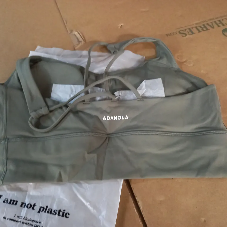 ADANOLA CROSS BACK BRA IN OLIVE GREEN - L