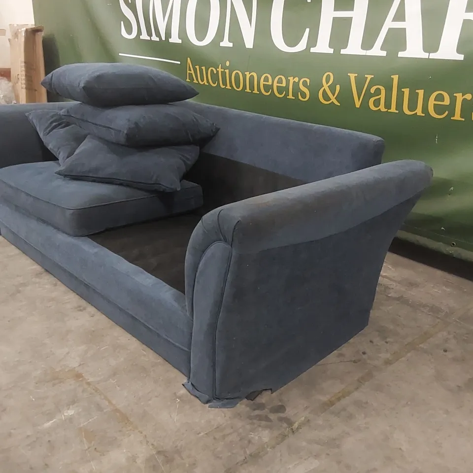 QUALITY DESIGNER FABRIC UPHOLSTERED 3 SEATER SOFA - DAMAGED