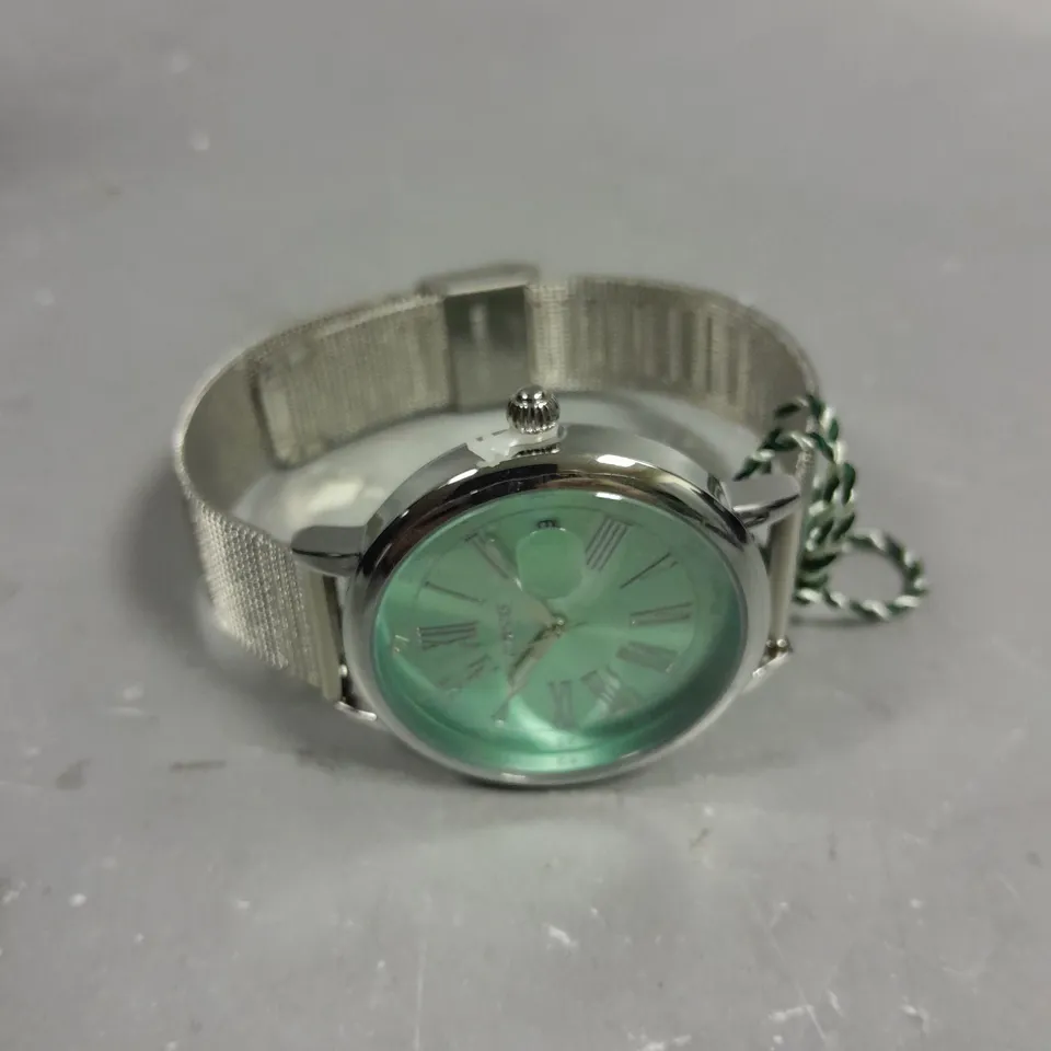 GAMAGES LONDON LADIES SOPHISTICATED STEEL BLUE DIAL WATCH 