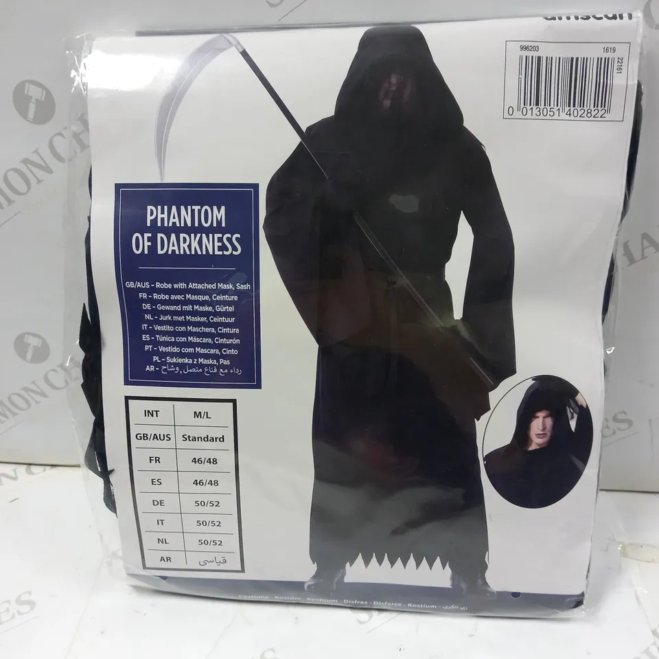 2 ASSORTED FANCY DRESS COSTUMES TO INCLUDE; DAPPER CLOWN MEDIUM AND PHANTOM OF DARKNESS STANDARD