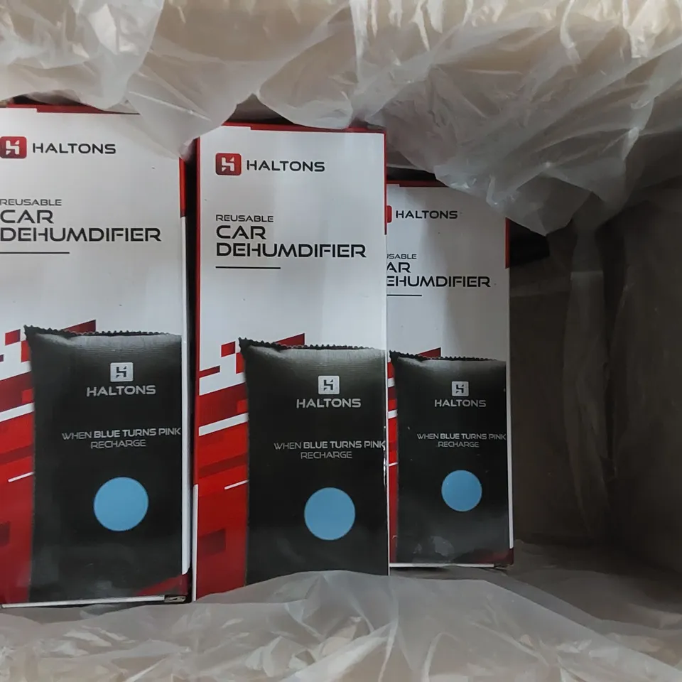 BOX CONTAINING 5x BOXED HALTONS REUSABLE CAR DEHUMIDIFIERS 