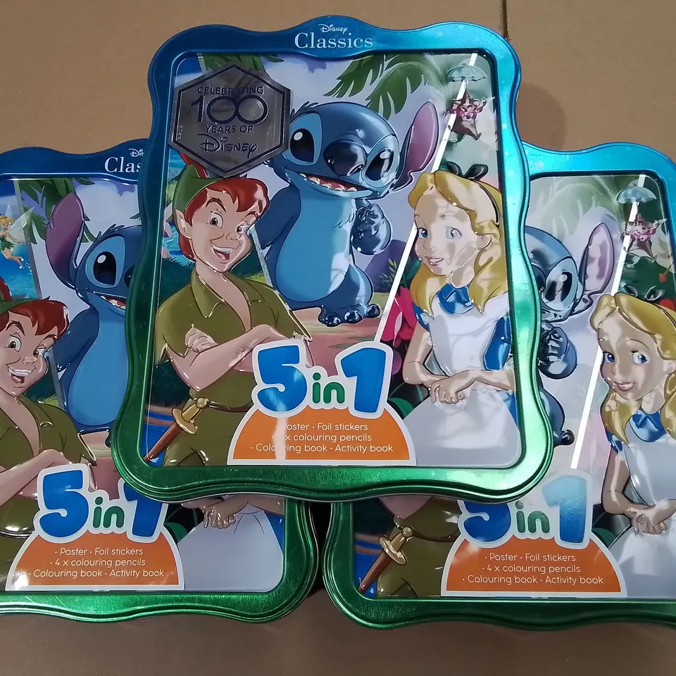 LOT OF 5 BRAND NEW DISNEY CLASSICS 5IN1 TIN GIFT SETS
