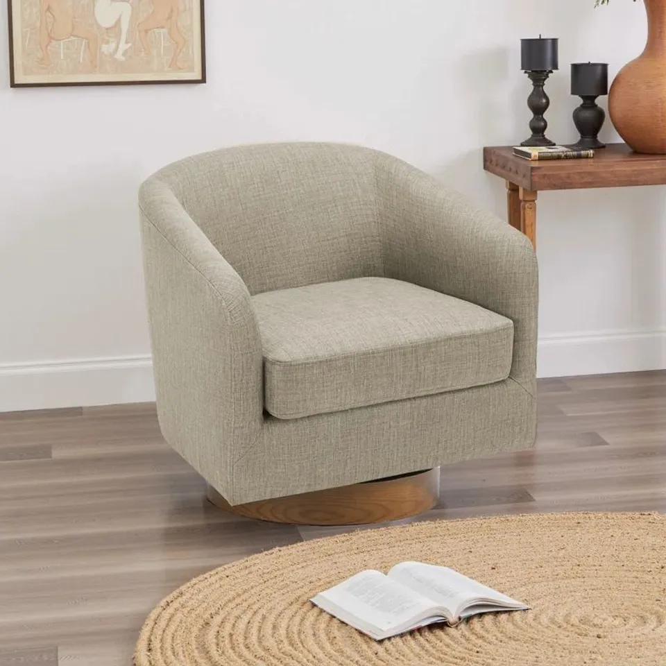 BOXED 72cm WIDE SWIVEL BARREL CHAIR (1 BOX)