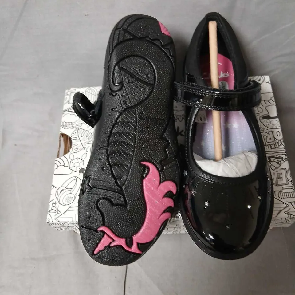 CLARKS RELDA WISH K BLACK PATENT MARY JANE SHOES – KIDS UK 12 (EU 30)