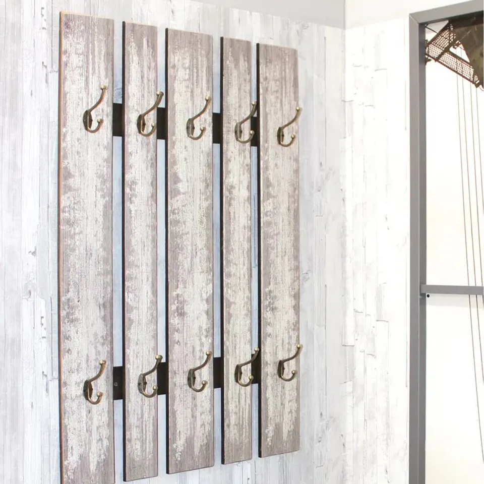 BOXED BUCHANAN WALL 10-HOOK WALL MOUNTED COAT RACK